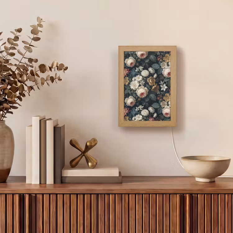 Gepersonaliseerde lightbox - Bloemen - Boeket - Botanisch - Vintage - Donkere achtergrond — 4