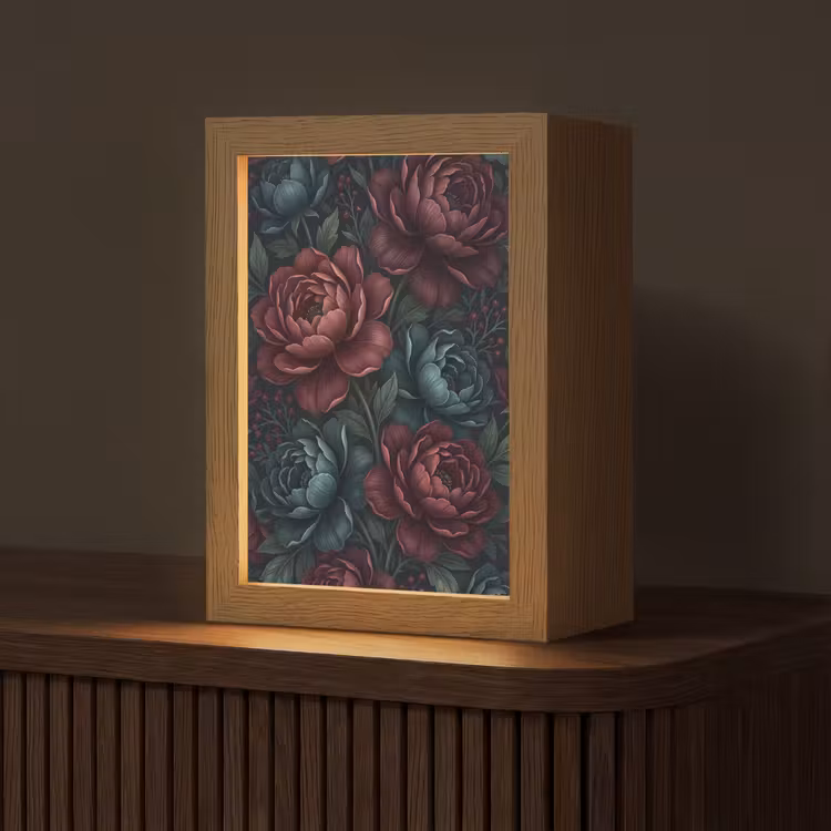 Gepersonaliseerde lightbox - Bloemen - Patroon - Natuur - Klassiek - Donker — 1