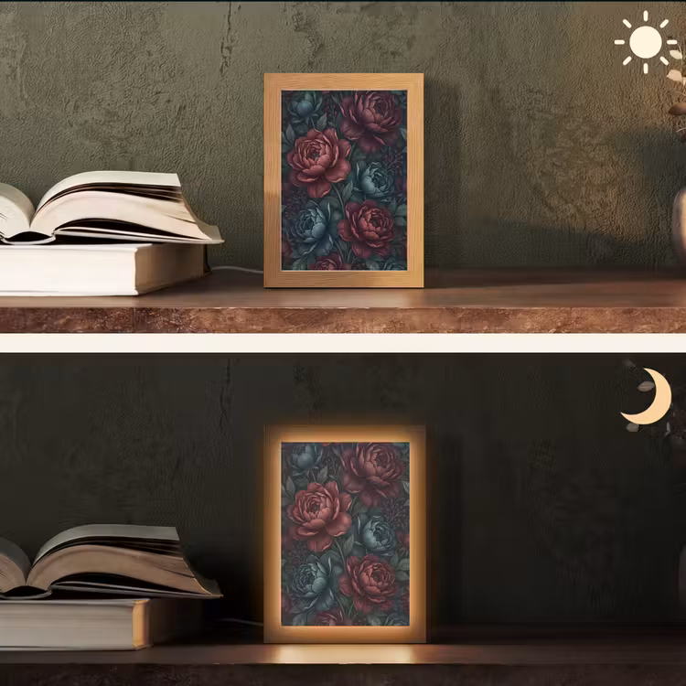 Gepersonaliseerde lightbox - Bloemen - Patroon - Natuur - Klassiek - Donker — 5