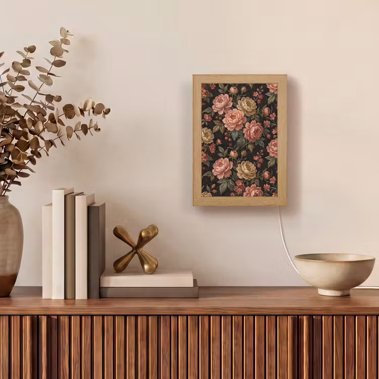 Gepersonaliseerde lightbox - Bloemen - Patroon - Natuur - Vintage - Roze — 4