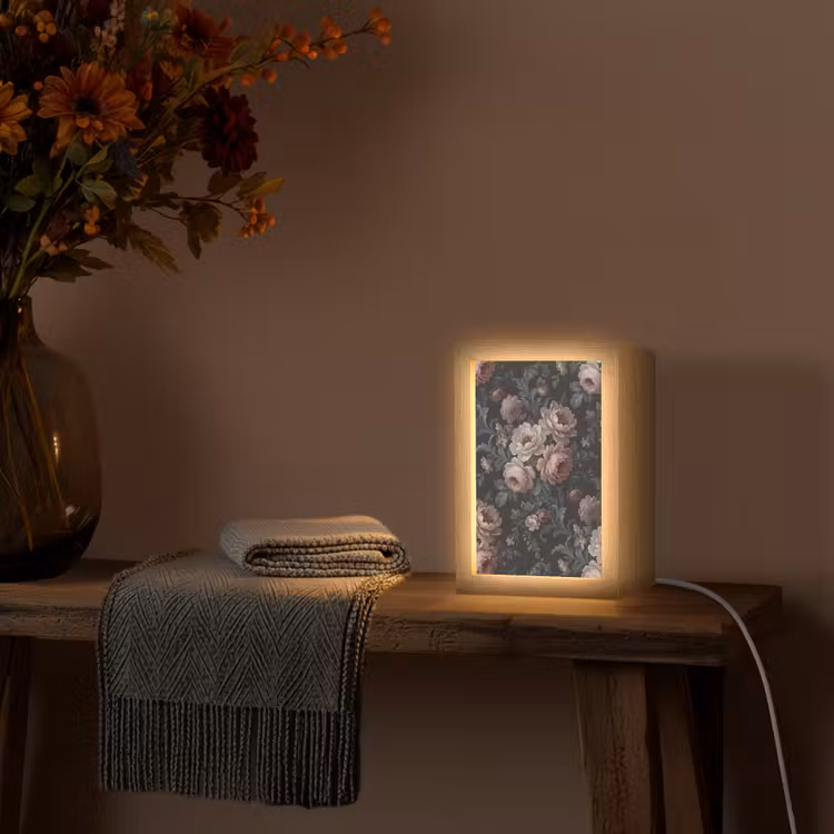Gepersonaliseerde lightbox - Bloemen - Patroon - Sierlijk - Roze - Donker — 3