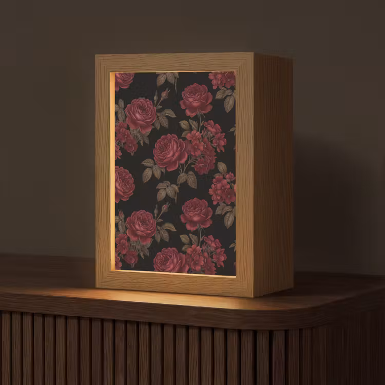 Gepersonaliseerde lightbox - Bloemen - Roos - Patroon - Klassiek - Rood — 1