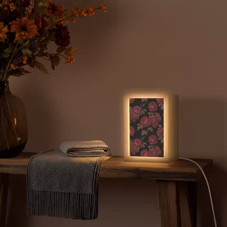 Gepersonaliseerde lightbox - Bloemen - Roos - Patroon - Klassiek - Rood — 3