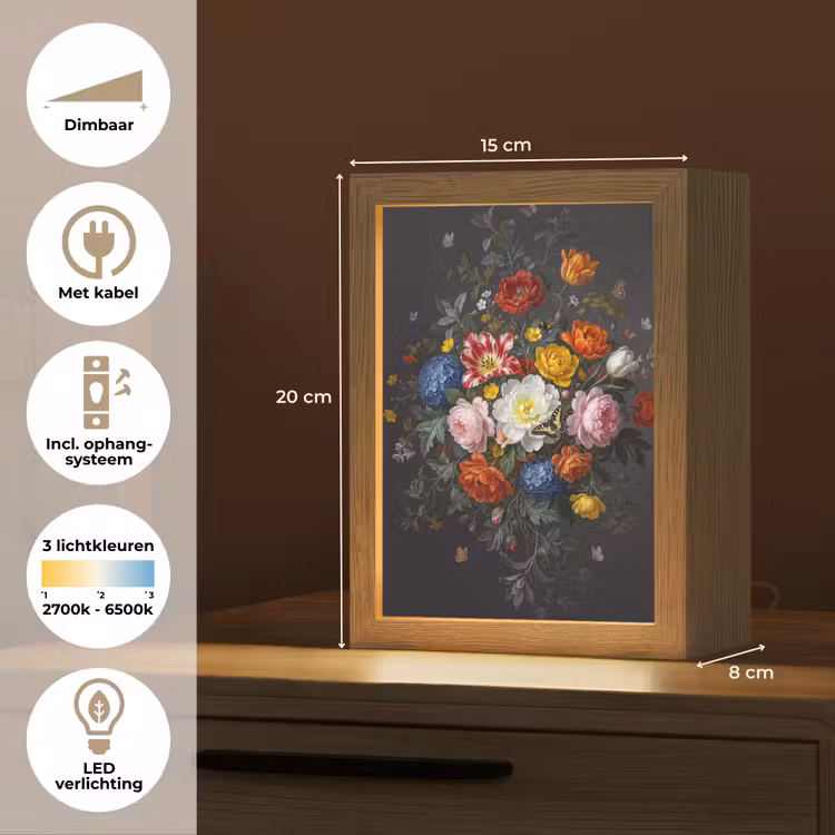 Gepersonaliseerde lightbox - Bloemen - Boeket - Klassiek - Kleurrijk - Natuur — 7