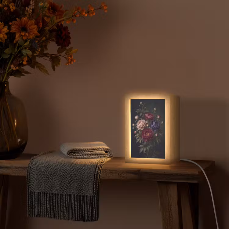 Gepersonaliseerde lightbox - Bloemen - Boeket - Natuur - Modern - Donker — 3