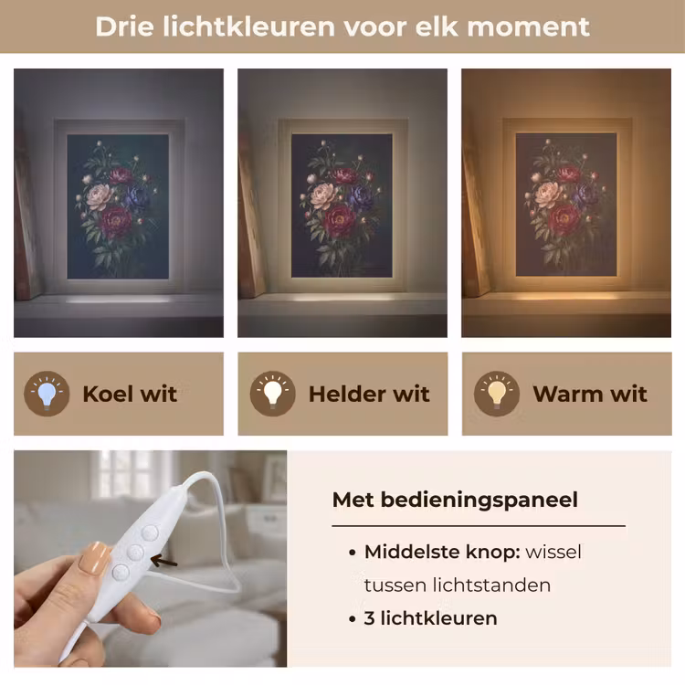 Gepersonaliseerde lightbox - Bloemen - Boeket - Natuur - Modern - Donker — 6
