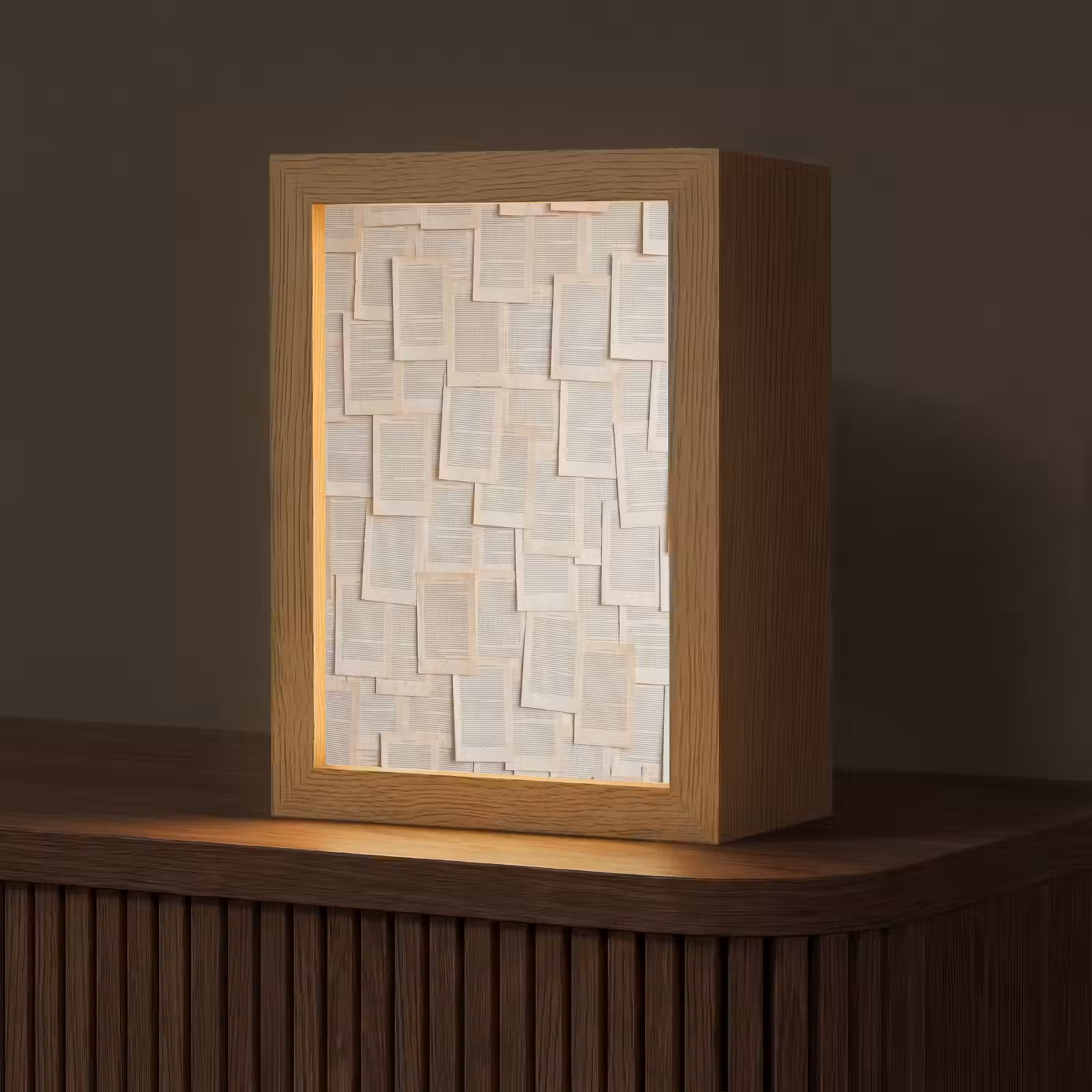 Gepersonaliseerde lightbox - Boekpagina - Collage - Literatuur - Vintage - Beige — 1