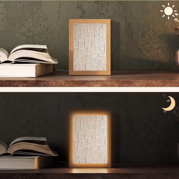 Gepersonaliseerde lightbox - Boekpagina - Collage - Literatuur - Vintage - Beige — 5