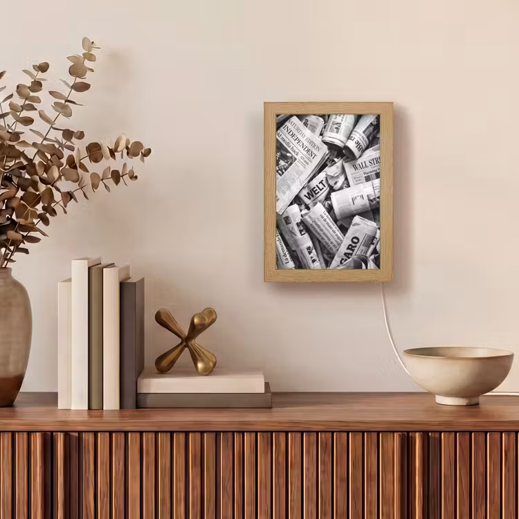 Gepersonaliseerde lightbox - Krant - Stapel - Nieuws - Zwart-wit — 4