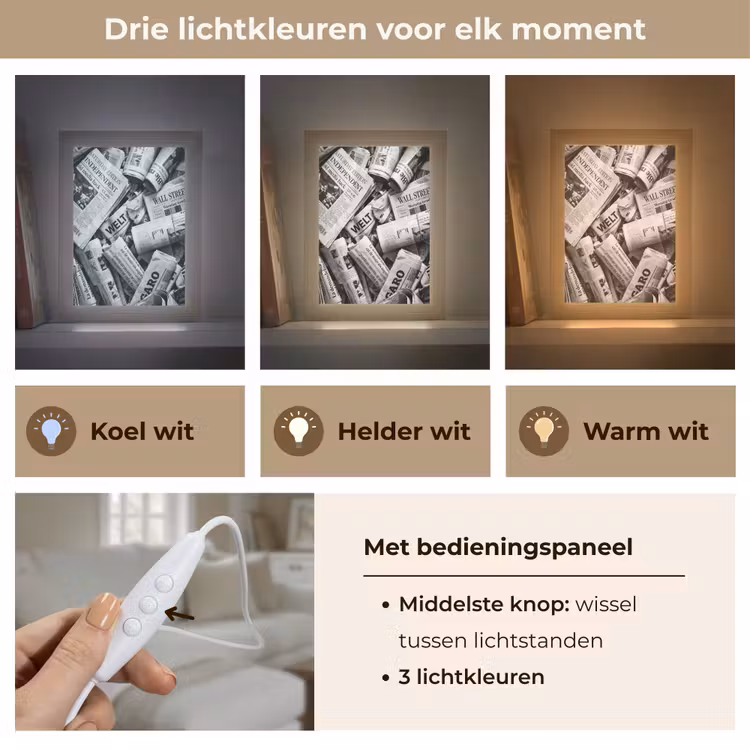 Gepersonaliseerde lightbox - Krant - Stapel - Nieuws - Zwart-wit — 6