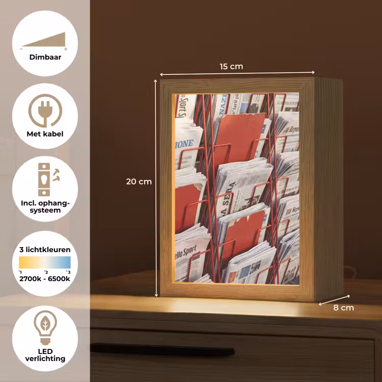 Gepersonaliseerde lightbox - Kranten - Rek - Stedelijk - Dagelijks leven - Rood — 7