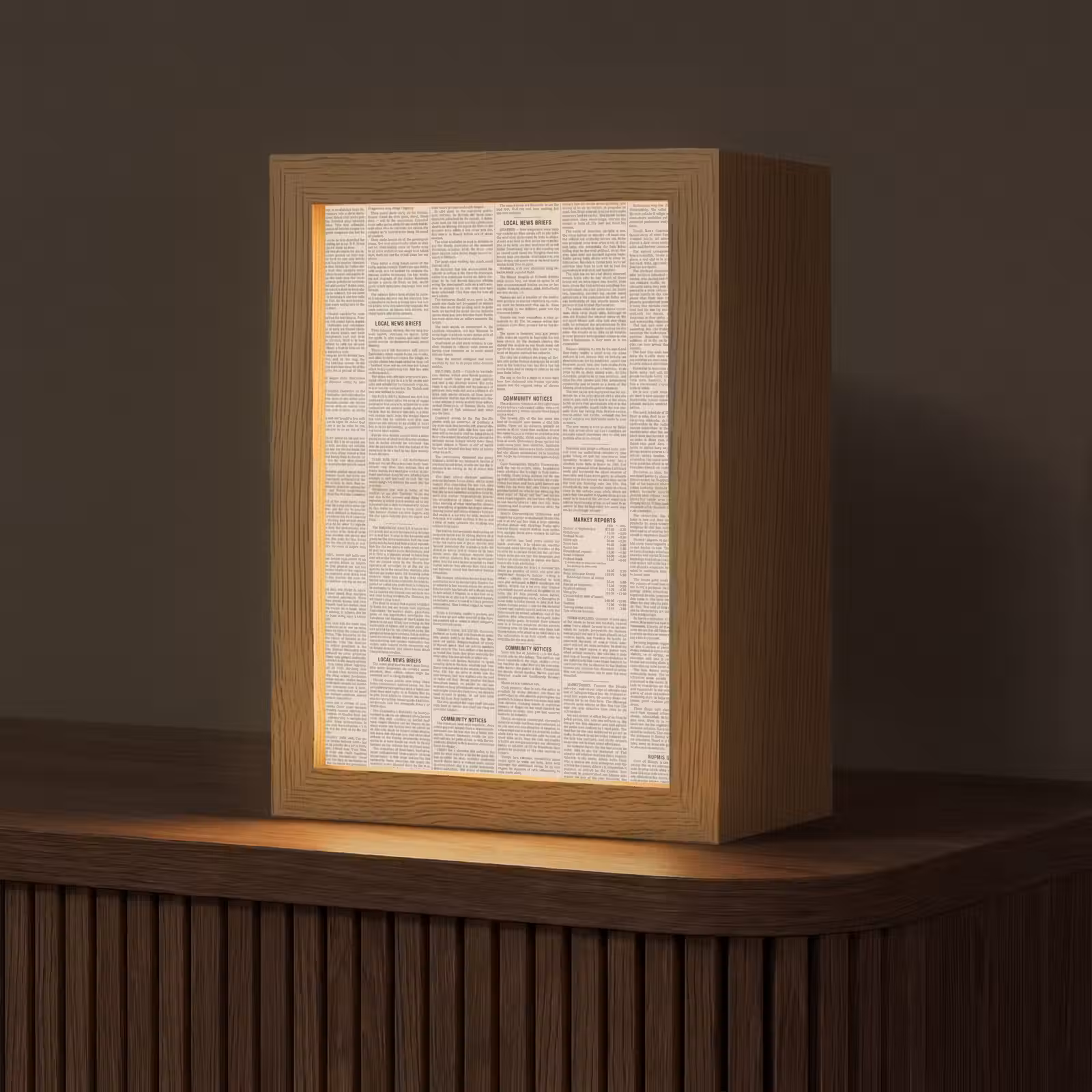 Gepersonaliseerde lightbox - Krant - Nieuws - Historisch - Vintage - Beige — 1