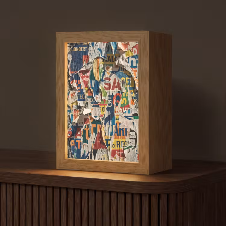 Gepersonaliseerde lightbox - Abstract - Gelaagd papier - Urban - Modern - Kleurrijk — 1