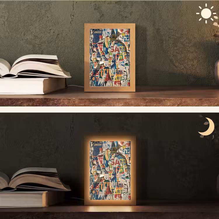 Gepersonaliseerde lightbox - Abstract - Gelaagd papier - Urban - Modern - Kleurrijk — 5