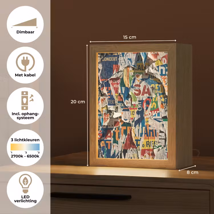 Gepersonaliseerde lightbox - Abstract - Gelaagd papier - Urban - Modern - Kleurrijk — 7