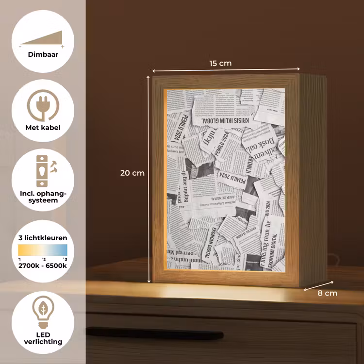 Gepersonaliseerde lightbox - Krant - Versnipperd - Textuur - Zwart-wit - Abstract — 7