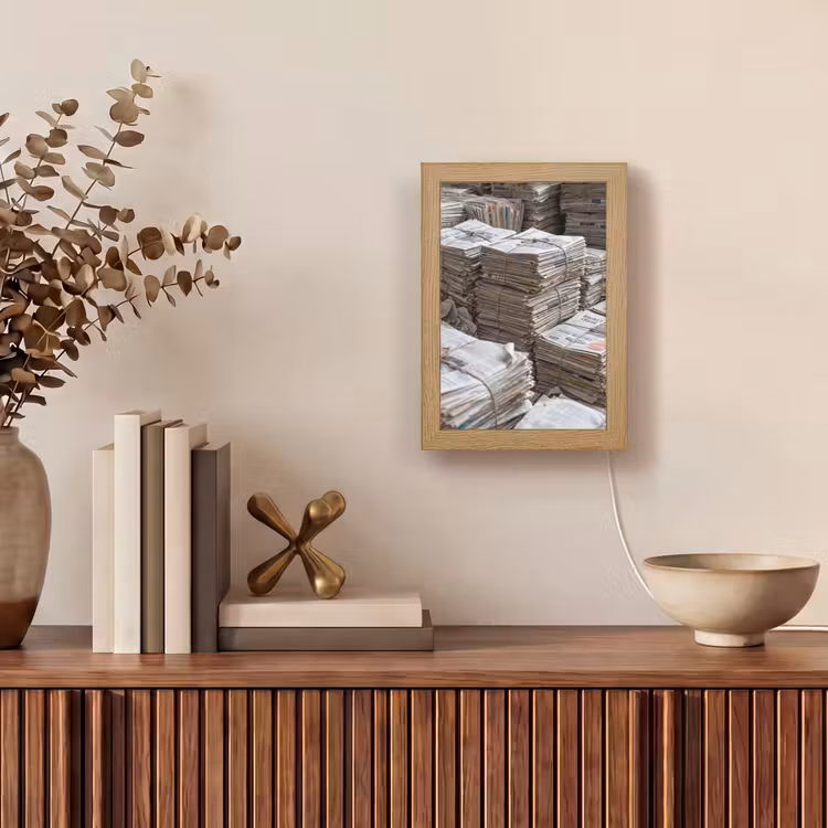 Gepersonaliseerde lightbox - Kranten - Stapels - Touw - Informatie - Vintage — 4
