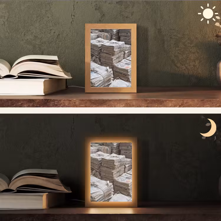 Gepersonaliseerde lightbox - Kranten - Stapels - Touw - Informatie - Vintage — 5