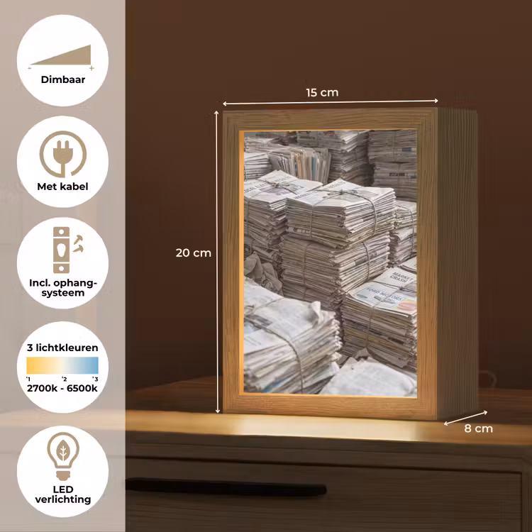 Gepersonaliseerde lightbox - Kranten - Stapels - Touw - Informatie - Vintage — 7