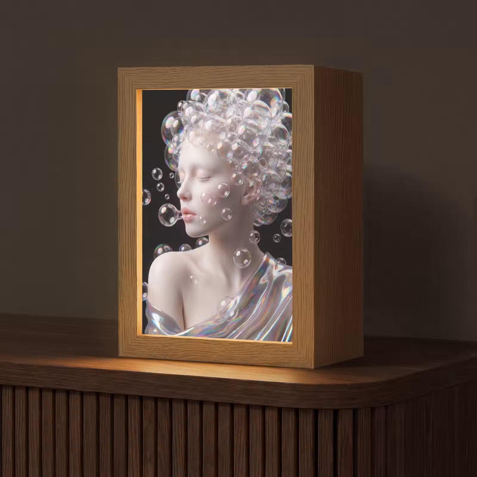 Gepersonaliseerde lightbox - Vrouw - Bellen - Abstract - Kleurrijk — 1