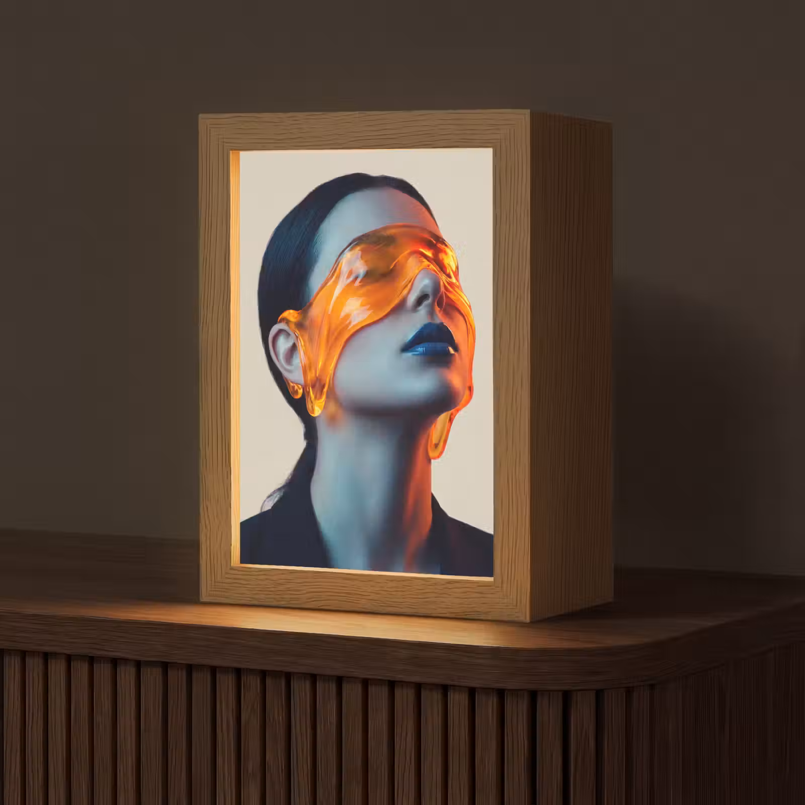 Gepersonaliseerde lightbox - Vrouw - Oranje - Abstract - Modern - Kleurrijk — 1