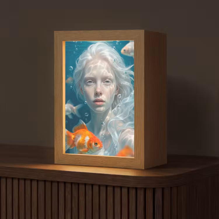 Gepersonaliseerde lightbox - Mens - Onderwater - Vis - Modern - Blauw — 1