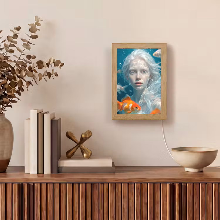 Gepersonaliseerde lightbox - Mens - Onderwater - Vis - Modern - Blauw — 4