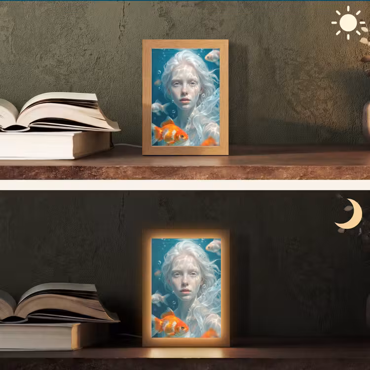 Gepersonaliseerde lightbox - Mens - Onderwater - Vis - Modern - Blauw — 5