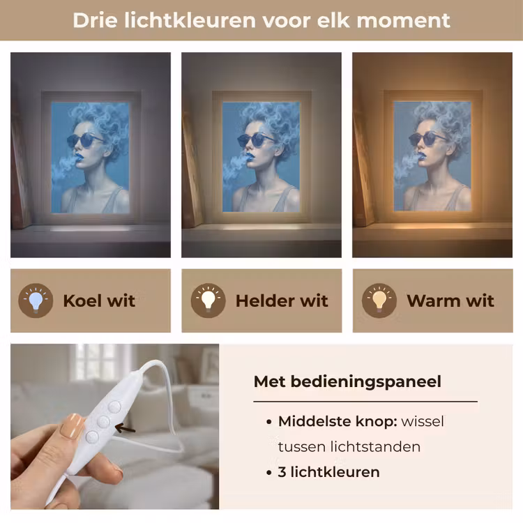Gepersonaliseerde lightbox - Portret - Zonnebril - Rook - Abstract - Blauw — 6