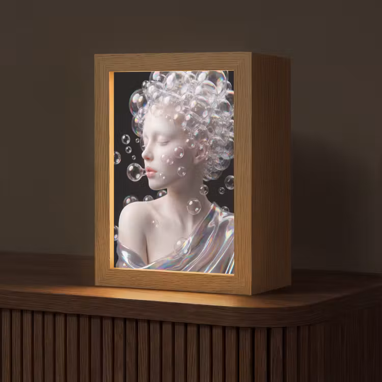 Gepersonaliseerde lightbox - Vrouw - Bellen - Abstract - Kleurrijk — 1