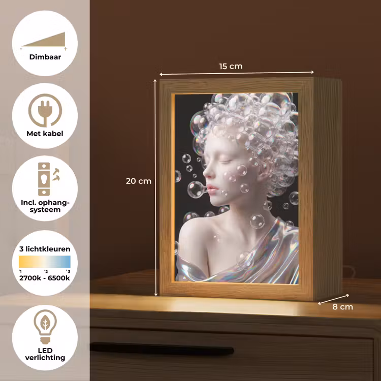 Gepersonaliseerde lightbox - Vrouw - Bellen - Abstract - Kleurrijk — 7