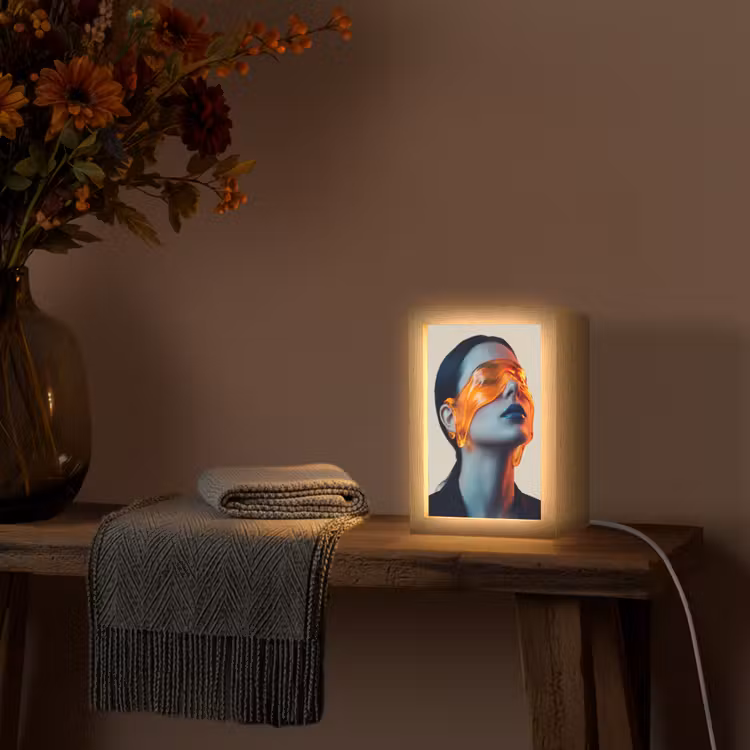 Gepersonaliseerde lightbox - Vrouw - Oranje - Abstract - Modern - Kleurrijk — 3