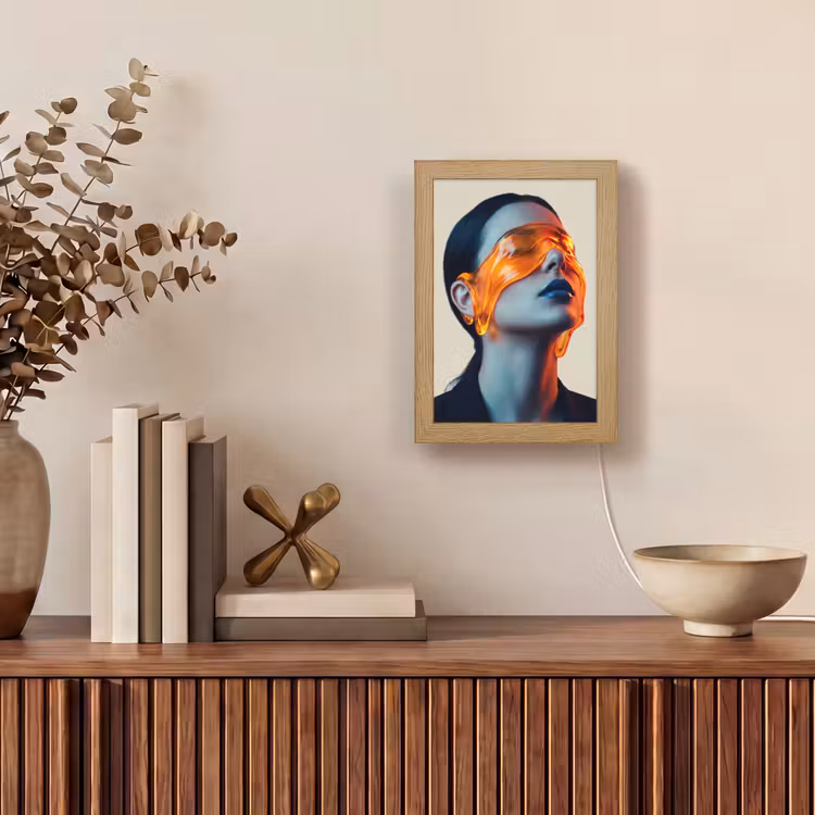 Gepersonaliseerde lightbox - Vrouw - Oranje - Abstract - Modern - Kleurrijk — 4