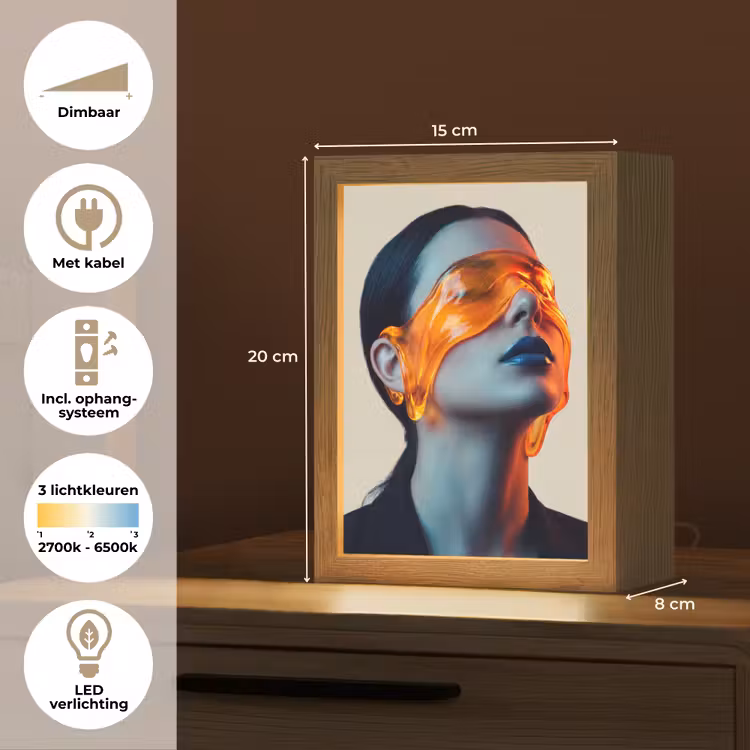 Gepersonaliseerde lightbox - Vrouw - Oranje - Abstract - Modern - Kleurrijk — 7