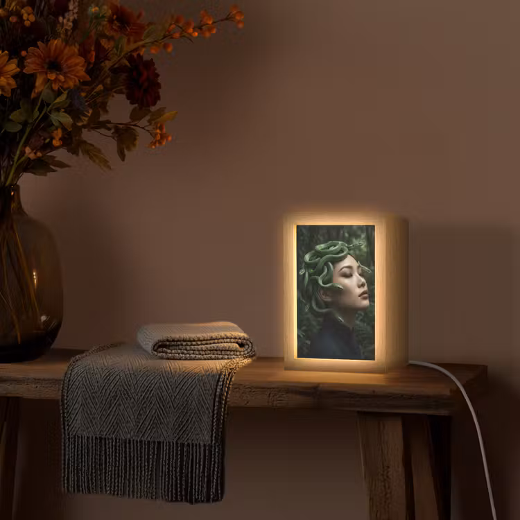 Gepersonaliseerde lightbox - Vrouw - Slang - Natuur - Mystiek - Groen — 3