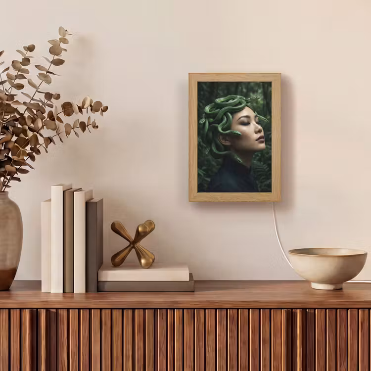 Gepersonaliseerde lightbox - Vrouw - Slang - Natuur - Mystiek - Groen — 4