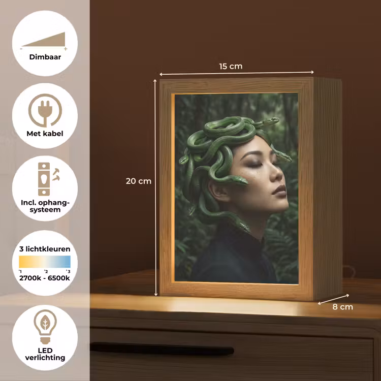 Gepersonaliseerde lightbox - Vrouw - Slang - Natuur - Mystiek - Groen — 7