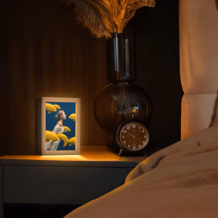 Gepersonaliseerde lightbox - Vrouw - Vis - Water - Natuur - Geel — 2