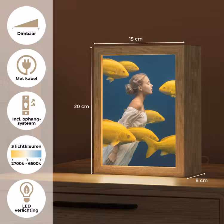 Gepersonaliseerde lightbox - Vrouw - Vis - Water - Natuur - Geel — 7