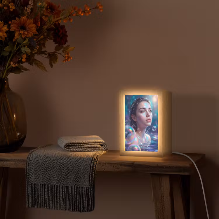 Gepersonaliseerde lightbox - Vrouw - Water - Portret - Kleurrijk - Modern — 3