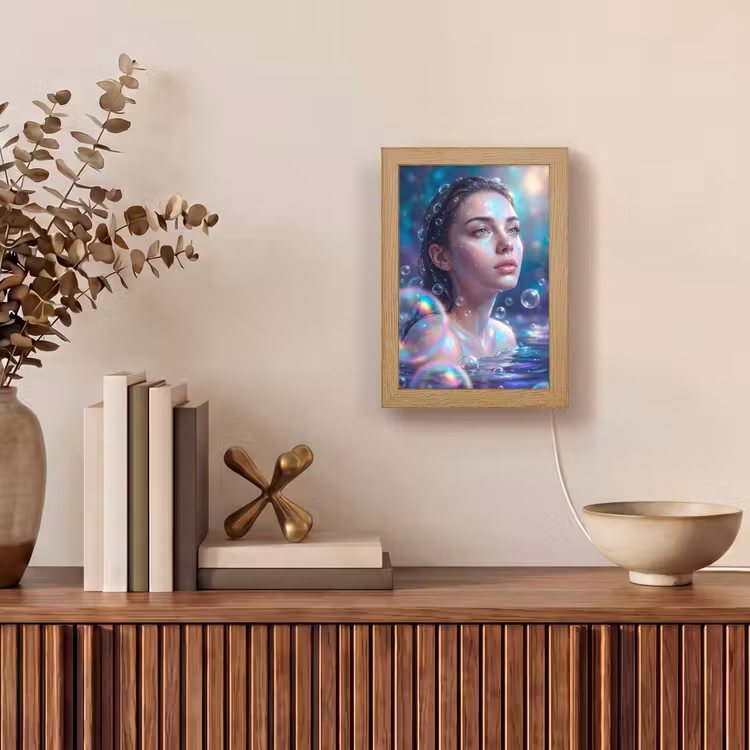 Gepersonaliseerde lightbox - Vrouw - Water - Portret - Kleurrijk - Modern — 4