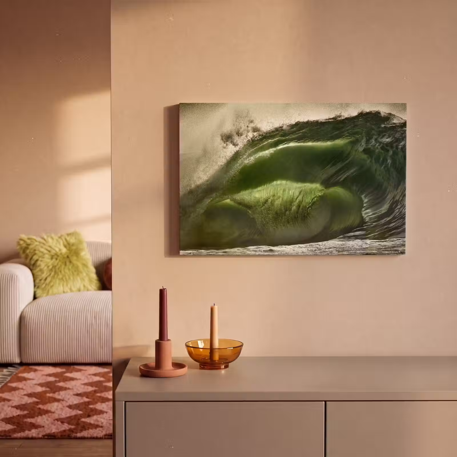 Canvas schilderij - Groene golf aan de Ierse kust — 1