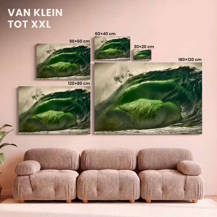 Canvas schilderij - Groene golf aan de Ierse kust — 7