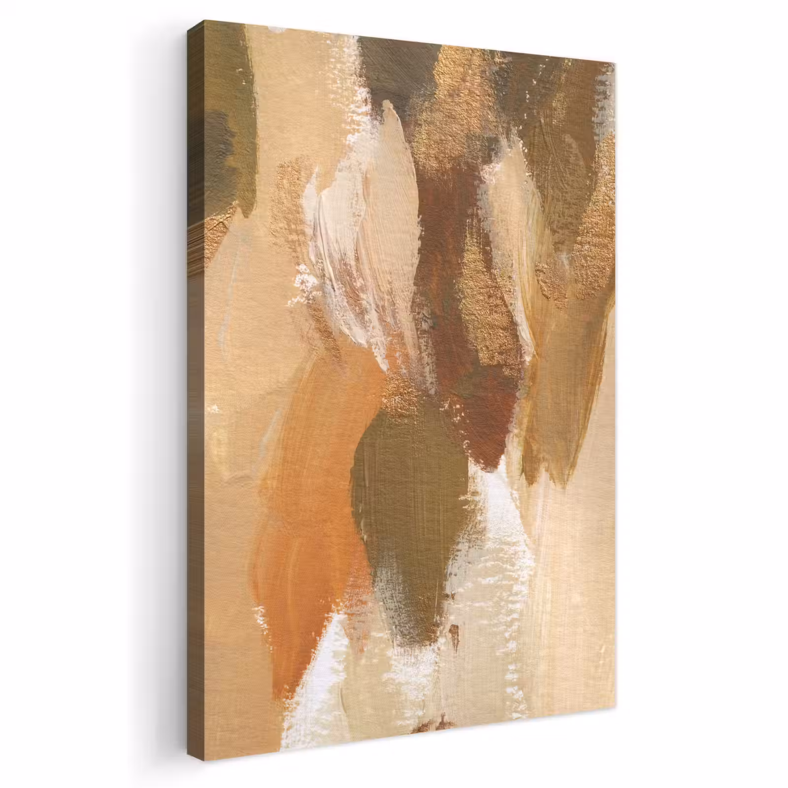 Canvas schilderij - Verf - Groen - Oranje — 1