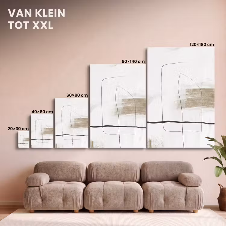 Canvas schilderij - Kunst - Verf - Zwart - Wit — 8
