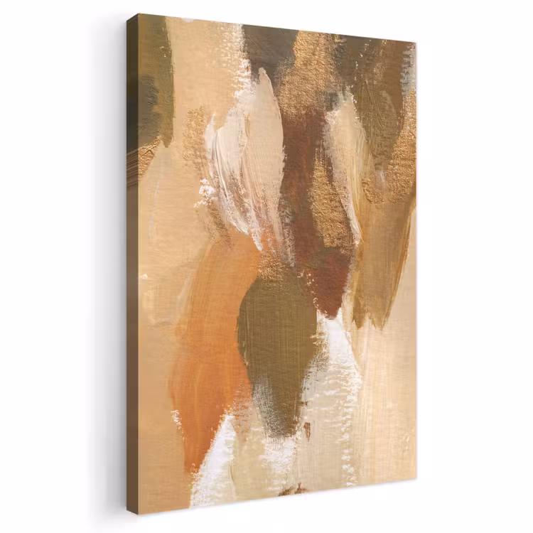 Canvas schilderij - Verf - Groen - Oranje — 1