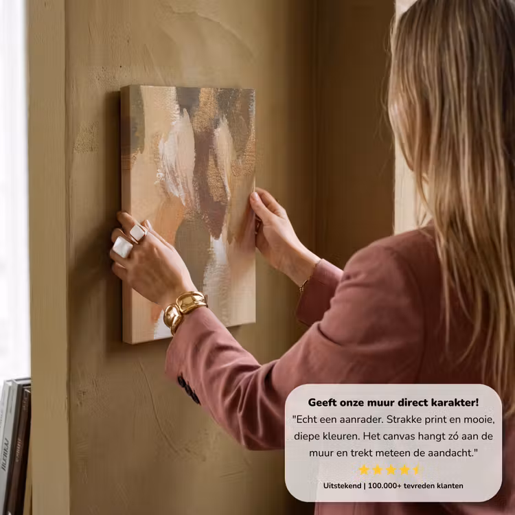 Canvas schilderij - Verf - Groen - Oranje — 3
