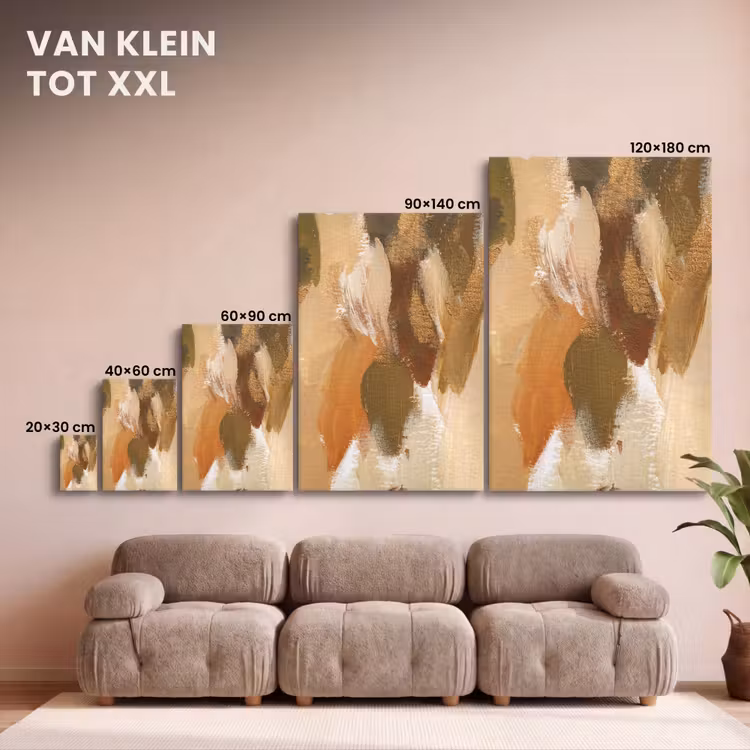 Canvas schilderij - Verf - Groen - Oranje — 8