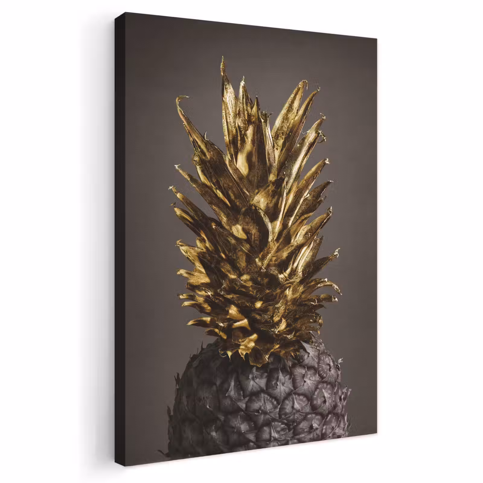 Canvas schilderij - Fruit - Ananas - Goud — 1