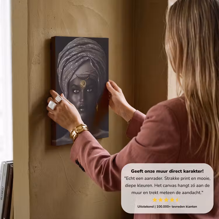Canvas schilderij - Vrouw - Afrikaans - Goud — 3